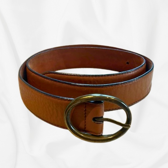COLE HAAN Women's Leather Belt with Oval Buckle in Tan - Picture 1 of 8